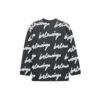 Suéter de cuello redondo de algodón con diseño 3D Scribble «Negro» 625985T31801070