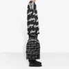 Suéter de cuello redondo de algodón con diseño 3D Scribble «Negro» 625985T31801070