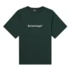 Suéter de cuello redondo de manga corta para hombre de Balenciaga con estampado de letras, color verde, 612966TIV543011