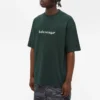 Suéter de cuello redondo de manga corta para hombre de Balenciaga con estampado de letras, color verde, 612966TIV543011
