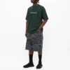 Suéter de cuello redondo de manga corta para hombre de Balenciaga con estampado de letras, color verde, 612966TIV543011
