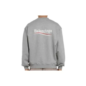 Suéter de cuello redondo para hombre Balenciaga con patrón de letras Micro Mark, gris, 556147TBV141300