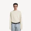 Suéter de cuello redondo para hombre en color crema Suéter de cuello redondo para hombre en color crema