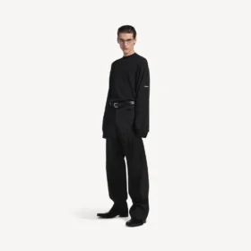 Suéter de cuello redondo para hombre en negro