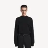 Suéter de cuello redondo para hombre en negro Suéter de cuello redondo para hombre en negro