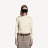 Suéter de cuello redondo para mujer en color crema