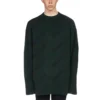 Suéter de lana de cuello redondo con logo en toda la prenda «Dark Green» 657400T15673050