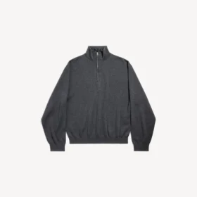 Suéter de media cremallera para hombre en gris