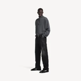 Suéter de media cremallera para hombre en gris