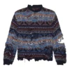 Suéter de mezcla de lana con diseño Fair Isle desgastado «Azul» 662518T16028088