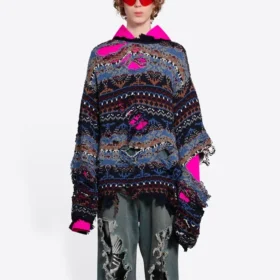 Suéter de mezcla de lana con diseño Fair Isle desgastado «Azul» 662518T16028088
