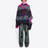 Suéter de mezcla de lana con diseño Fair Isle desgastado «Azul» 662518T16028088