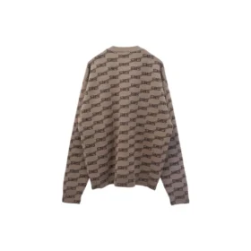 Suéter de punto de cuello redondo con estampado integral «Beige» 733859T32539378