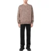 Suéter de punto de cuello redondo con estampado integral «Beige» 733859T32539378