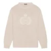 Suéter de punto de cuello redondo con logotipo de corona de laurel de BB «Beige» 664369T32119028