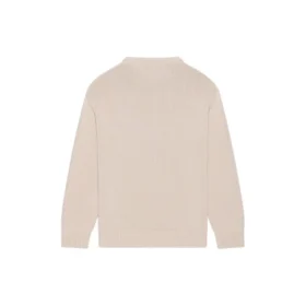 Suéter de punto de cuello redondo con logotipo de corona de laurel de BB «Beige» 664369T32119028