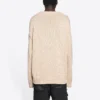 Suéter de punto de cuello redondo con logotipo de corona de laurel de BB «Beige» 664369T32119028
