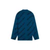 Suéter de punto de lana con cuello redondo y logotipo integral «Azul petróleo» 657400T15672470