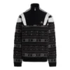 Suéter deportivo B con media cremallera, tejido jacquard estilo Track mix «Negro Gris» 675289T16171240