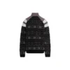 Suéter deportivo B con media cremallera, tejido jacquard estilo Track mix «Negro Gris» 675289T16171240