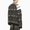 Suéter deportivo B con media cremallera, tejido jacquard estilo Track mix «Negro Gris» 675289T16171240