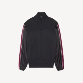 Suéter híbrido con cremallera para hombre en gris oscuro