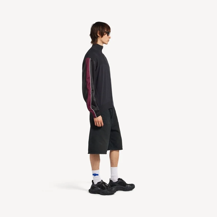 Suéter híbrido con cremallera para hombre en gris oscuro Suéter híbrido con cremallera para hombre en gris oscuro