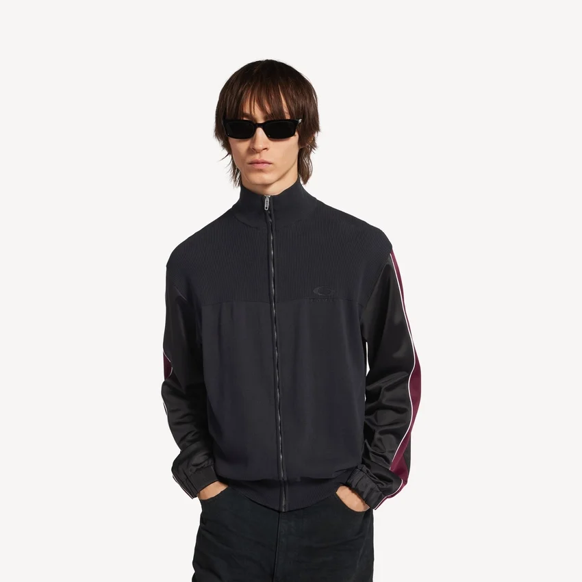 Suéter híbrido con cremallera para hombre en gris oscuro Suéter híbrido con cremallera para hombre en gris oscuro