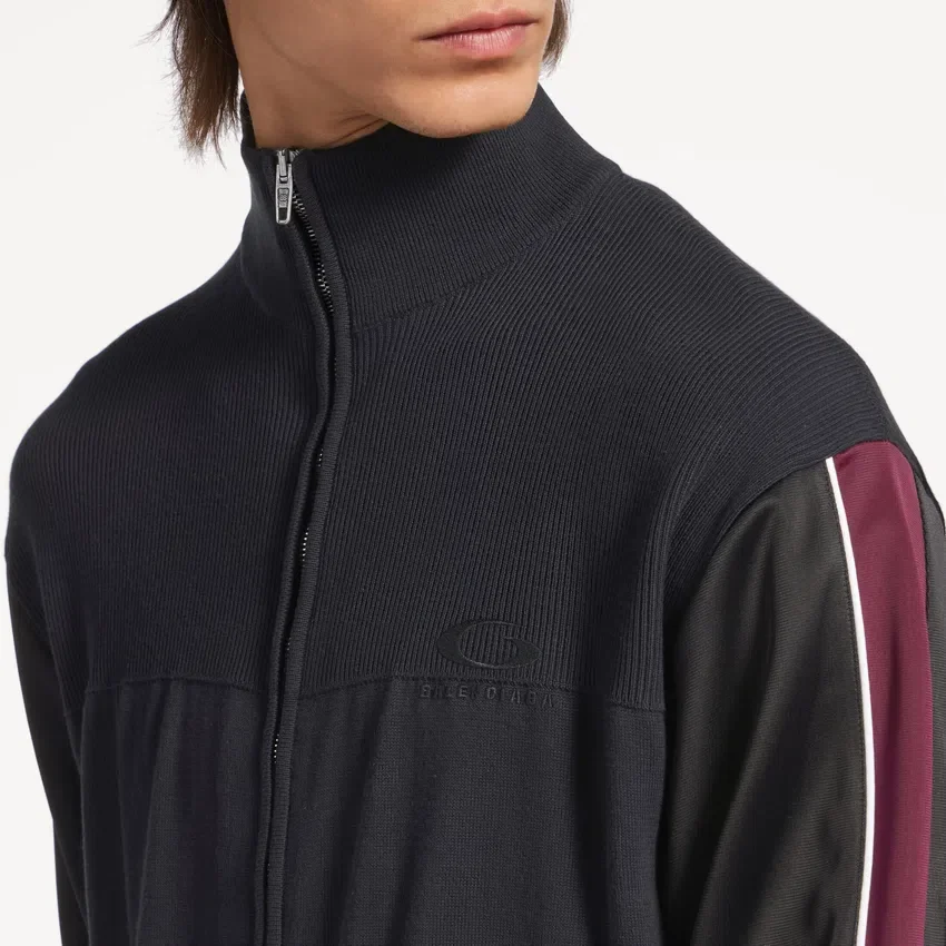 Suéter híbrido con cremallera para hombre en gris oscuro Suéter híbrido con cremallera para hombre en gris oscuro