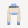 Suéter híbrido para mujer en azul marino/blanco Suéter híbrido para mujer en azul marino/blanco