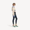 Suéter híbrido para mujer en azul marino/blanco Suéter híbrido para mujer en azul marino/blanco
