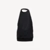 Top drapeado para mujer en negro