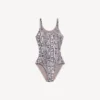 Traje de baño de mujer con estampado de pitón en color beige