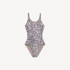 Traje de baño de mujer con estampado de pitón en color beige