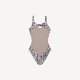 Traje de baño de mujer con estampado de pitón en color beige