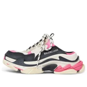 Triple S Mules «Blanco, rosa y negro, doble espuma y malla» 755686W3SM15671