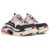 Triple S Mules «Blanco, rosa y negro, doble espuma y malla» 755686W3SM15671