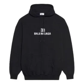 Unisex FW21 Sudadera con capucha de felpa y estampado de logotipo, manga larga, color negro 600583TKVI81070