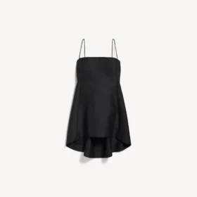 Vestido babydoll con tirantes para mujer en negro