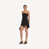 Vestido babydoll con tirantes para mujer en negro