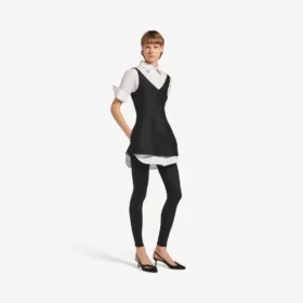 Vestido camisero híbrido para mujer en negro