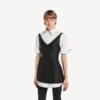 Vestido camisero híbrido para mujer en negro