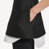 Vestido camisero híbrido para mujer en negro