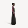 Vestido de manga larga para mujer con estampado tie-dye extremo en negro