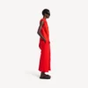 Vestido drapeado para mujer en rojo atardecer Vestido drapeado para mujer en rojo atardecer