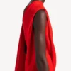 Vestido drapeado para mujer en rojo atardecer Vestido drapeado para mujer en rojo atardecer