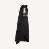 Vestido largo drapeado «The Door» para mujer en negro