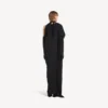 Vestido largo drapeado «The Door» para mujer en negro