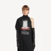 Vestido largo drapeado «The Door» para mujer en negro