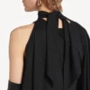 Vestido largo drapeado «The Door» para mujer en negro